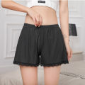 Loose ice silk safety pants women's large size anti-walking light can be worn on the outside thin leggings shorts lace high waist protection.
