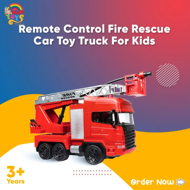 Remote Control Fire Rescue Car Toy Truck Electric Fire Engine With ...