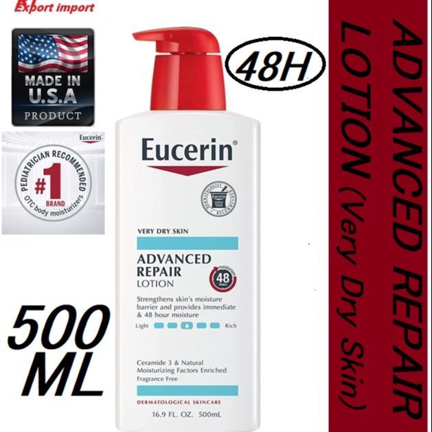Eucerin Advanced Repair Lotion - Fragrance Free, Full Body Lotion for Very Dry Skin -500ml
