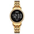 SKMEI SK1669L RoseGold Stainless Steel Digital Watch For Women – Golden. 