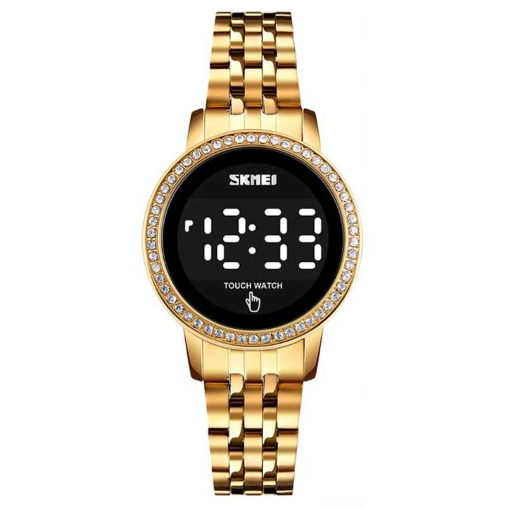 SKMEI SK1669L RoseGold Stainless Steel Digital Watch For Women – Golden