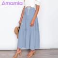 Amamia A-Line Skirt Pleated Design Women Summer Casual Beach Skirt. 