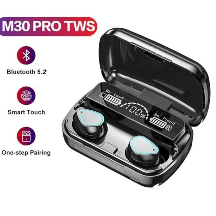 M30 TWS Bluetooth 5.2 Earphones Stereo Sports Waterproof Earbuds Wireless Headphones HIFI Music Headset with LED Display Charging Box by gadget shop