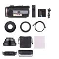 4k 60fps Ultra HD Digital Video Ca-mor 48MP 16X Zoom 3-Inch Rotateable Touch Screen Wi-Fi Sharing Air Night Vision Motion Detection 0.39x wide angle lens.
