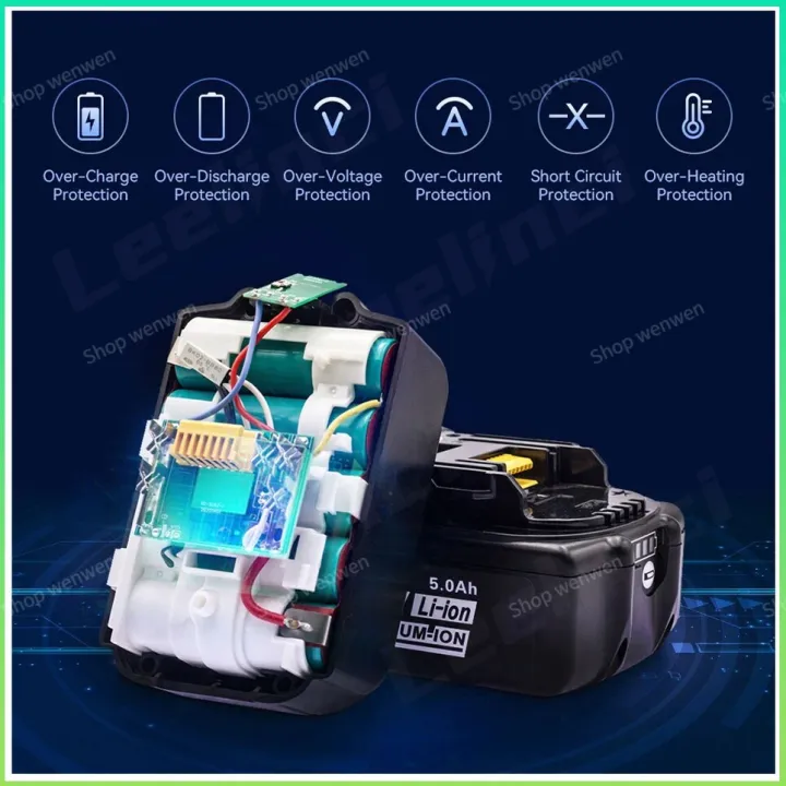 Original%20Makita%2018V%20Battery%205.0Ah%20Rechargeable%20Power%20Tools%20Battery%20with%20LED%20Li-ion%20Replacement%20LXT%20BL1860B%20BL1860%20BL1850%205000mAh%20-%20Image%203