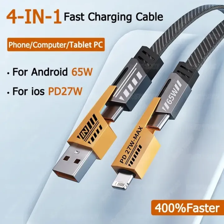 Multifunctional%20Mecha%204%20in%201%20Fast%20Charging%2065watt%20PD%20Cable%20with%20Data%20Transfer%20for%20iPhone,%20Samsung%20and%20Others%20-%20Image%205