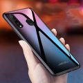 For Huawei P30 Lite / Nova 4E Glass Case "Hong Kong Design" Luxury Tempered Glass Cover Soft Silicone & Hard Combination Back Cover - Camera - Phone Back Cover.