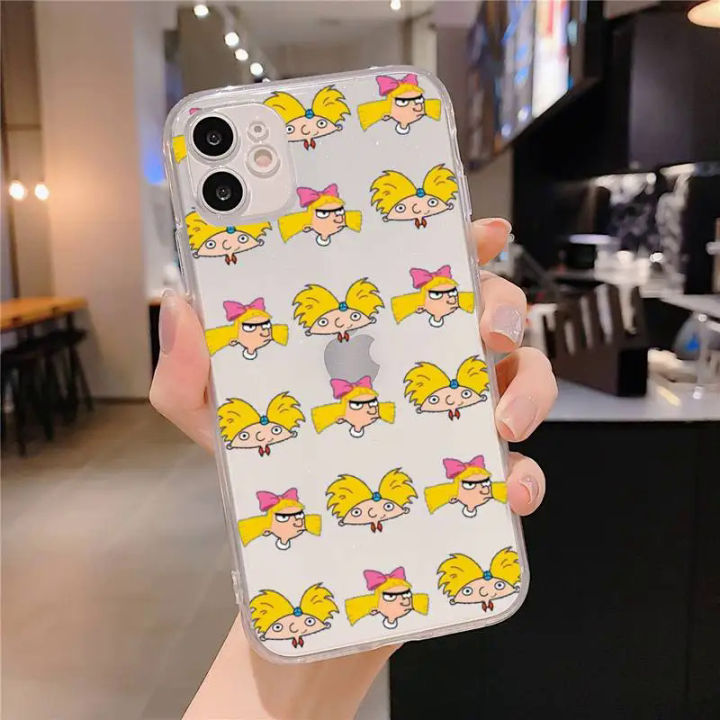Hey Arnold Helga Phone Case For iphone 13 X XS MAX 6 6s 7 7plus 8 8Plus 5 5S SE 2020 XR 11 12pro max Clear Cover Dislikelike