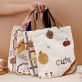 Cute Cartoon Shoulder Bags Girls Handbag Kawaii Shopping Tote Canvas Large Capacity Reusable Trendy Eco Student School Beach Bag.