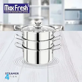 20cm Maxfresh Stainless Steel Steamer/Modak/Momo Maker with See