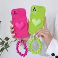 Pearl Bracelet Waves Case For Poco X5 X4 GT F3 F5 Pro X5 Pro M4 5G Xiaomi 12T 11T X3 Nfc Rosered Heart Cover.