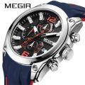 MEGIR brand fashion business sports waterproof automatic date quartz men's watch. 