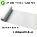 1 Roll A4 White Blank Thermal Printing Paper Roll 210mm x 30mm(8.3*12in) For Brother PAR411,, Peri Page A4 Portable Printer, Wireless Thermal Printer 210mm Photo Thermal Printer USB & BT with  Long Lasting for 10 Years. 