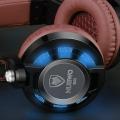 NUBWO K6 LED 50mm Bass Unit Noise Cancelling 3.5mm Wire Gaming Headphone with Mic - Black. 