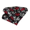 Black Red Rose Floral Ties For Men 8cm Men's Silk Neck Tie Handkerchief Cufflinks Set Business Wedding Tie Gift For Men DiBanGu.