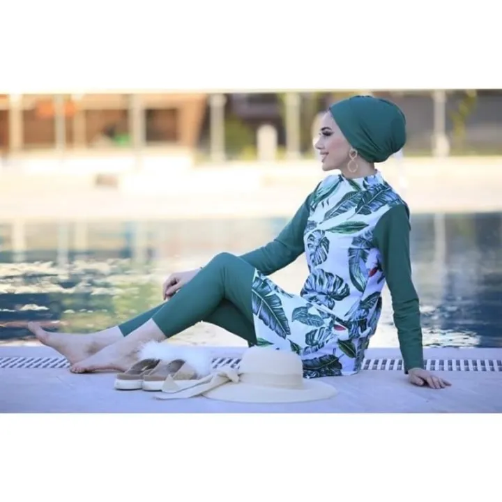 Muslim%20Swimwears%20Women%20Printed%20Stretch%20Full%20Cover%20Hijab%20Long%20Sleeves%20Sport%20swimming%20Togs%203pcs%20Lslamic%20Burkinis%20Wear%20Bathing%20Suit%20-%20Image%203