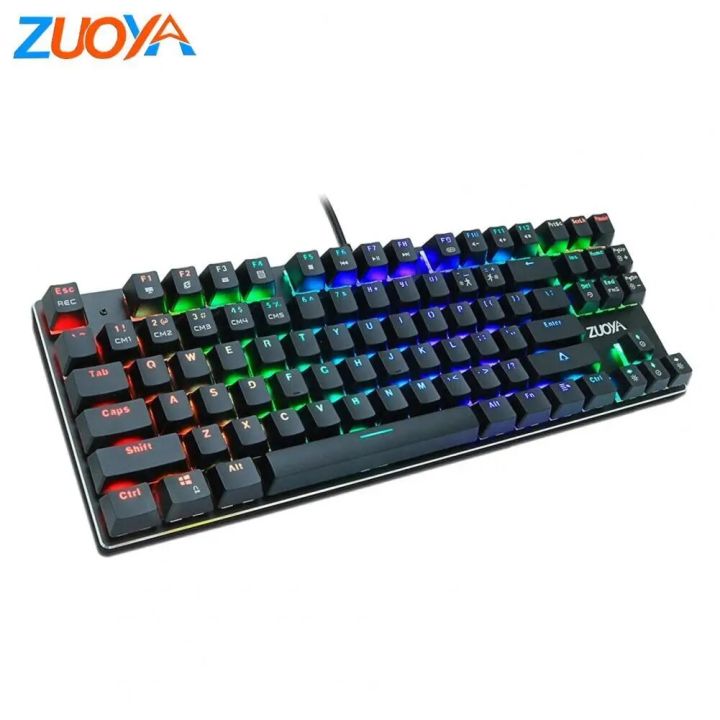 ZUOYA Gaming Mechanical Keyboard Game Anti-ghosting RGB Mix Backlit Blue Switch 87key teclado mecanico For Game Laptop PC