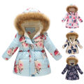 Girls Overcoat Windproof Cartoon Animal Print Pockets Girls Coat. 