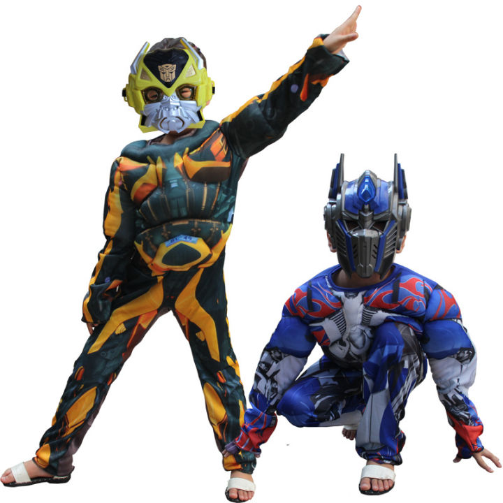 Optimus%20Prime%20RhubarbiBee%20Muscle%20Costume%20Children's%20HalloweencosplayTransformersMask%20Deformation%20-%20Image%202