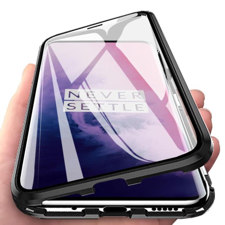For%20OnePlus%207%20Pro%20Casing%20360%C2%B0%20Full%20Body%20Transparent%20Tempered%20Glass%20with%20Magnetic%20Adsorption%20Metal%20Bumper%20Case%20Cover%20-%20Image%204