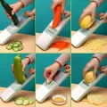 Multifunction Vegetable Cutter, Multi-Purpose Vegetable Slicer, Professional 5 In 1 Vegetable Fruits Julienne Chip Slicer, Safe Mandoline Slicer For Kitchen. 