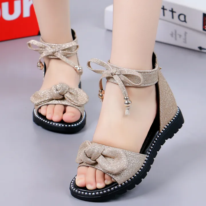Girls'%20Sandals%20Summer%202024%20New%20Fashion%20Korean%20Edition%20Princess%20Shoes,%20Big%20Kids,%20Little%20Girls,%20Soft%20Sole%20Children's%20Roman%20Shoes%20-%20Image%203