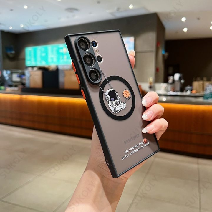 Astronaut%20For%20Magsafe%20Charging%20Case%20For%20Samsung%20Galaxy%20S23%20S24%20Ultra%20S23%20FE%20Shockproof%20Iron%20Ring%20Soft%20Edges%20Hard%20Phone%20Cover%20-%20Image%207