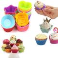 New 6 pcs Silicone Cake Cupcake Cup Cake Tool Bakeware Baking Silicone Mold Cupcake and Muffin Cupcake for DIY by Random Color. 