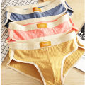 3PCS New Solid Color Cotton New Men's Underwear Breathable Boys Trend Comfortable Briefs A6398.