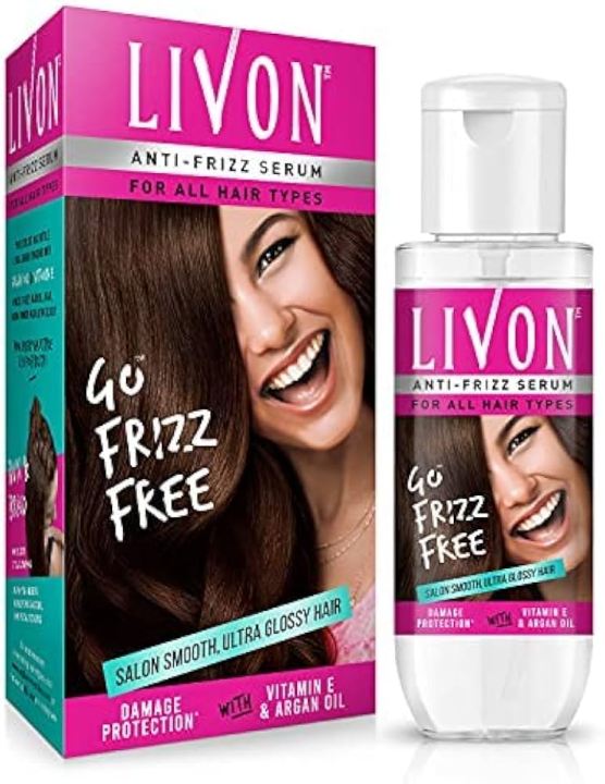 LivOn Anti Frizz Serum for All Hair Types 100ml/ 45ml/ 20ml - Product of India