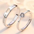 【hot】 2Pcs/Sets Zircon Heart Matching Couple Rings Set Forever Endless Love Wedding Ring For Women Men Charm Jewelry. 