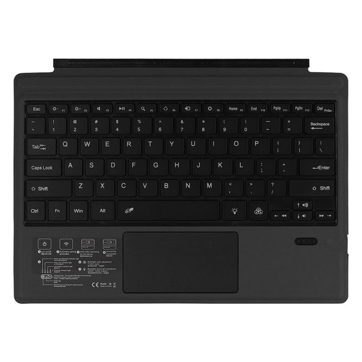 Wireless Keyboard with Presspad for Microsoft/Surface Pro 7, Ultra-Slim 7 Color Backlight Bluetooth Wireless Keyboard