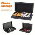 Pocket Size Mini Chess Set Magnetic Pieces Table Games Magnetic Chess Folded Design Board Game Competition Use.