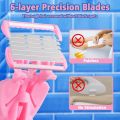 Pink Women 6 Layer Shaving Razor Face Razors for Female Sharp and Skin Friendly Designed for Armpit and Pubic Hair Women Razor with 3 Replacement Razor Blades.