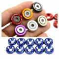 10PCS Universal Motorcycle Baizer & Style Fender Washers Bumper Washer Lisence Plate Bolts Kits for Motorcycle- Golden. 