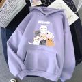Meow Meow Winter Fleece Cotton Hoodie For Women. 