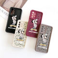 TA for Realme C15 Back Cover Soft Square Ladder White Handsome Mouse Pattern Cases Silicone Camera Protection Phone Case. 