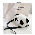 Cute Panda Messenger Bag Plush Pouches All-Match Japanese Girl Heart Student Online Red Mini Special-Interest Shoulder Bag. 