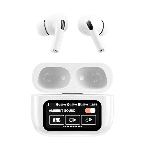 Airpods A9 Pro TWS Wireless Earbuds- 5.3 – Bluetooth - Waterproof - Touch Screen - ANC & ENC - with Mic – Ideal for Xiaomi and iPhone – Premium Sound and Comfort-white