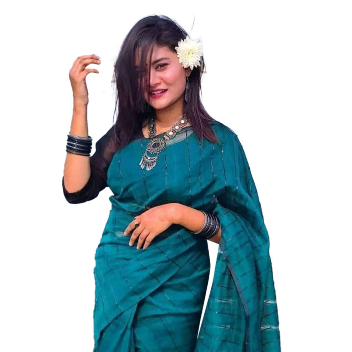 Half Silk Chumki Saree Without Blouse Piece for Women- Suitable for All Season and Occasions