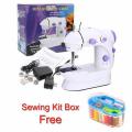 8 in 1 Mini Sewing Machine - Dual Speed Portable Mini Electric Pedal Double Threads Rewind Swing Machine. 