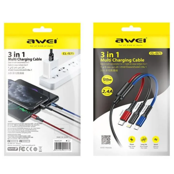 Awei%203%20in%201%20Multi%20Charging%20Cable%20For%20Usb%20Micro%20&%20Type%20C%20-%20Image%206