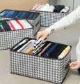 Printed 9 Grids Cloth Organizer Box – Keep Your Wardrobe Neat & Tidy (NWP 9L). 