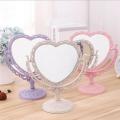 Desktop Makeup Mirror Heart Shape Makeup Vanity Portable Double-side Vanity Mirror Hand Mirror Cosmetic Compact Mirror for Women.