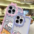 Chenyyka For iPhone X Xs Xr Xs Max Case Cartoon Cute Cat Little Monster Camera Lens Soft Clear Shockproof Phone Cases Simple Transparent Back Cover Silicone Protective Case.