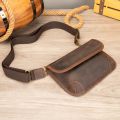 Malunte shoulder bag, leather men's bag, trendy fashion small shoulder bag, mobile phone bag, motorcycle bag, crazy horse leather crossbody bag men.