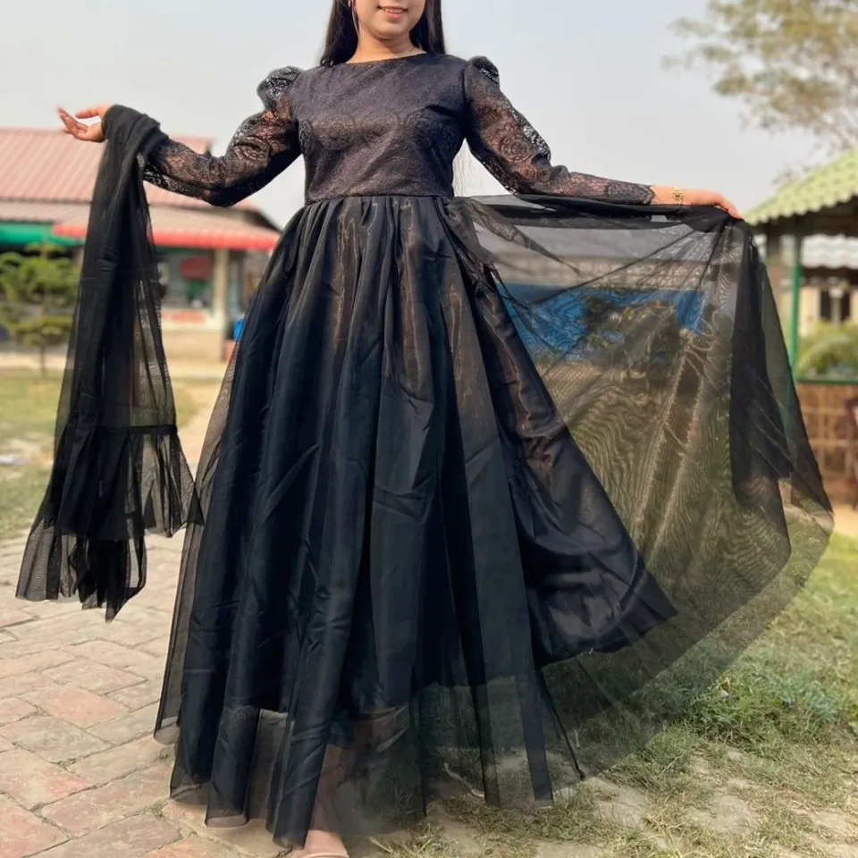 Dream Designer Black Barbie Gown Made by Premium Soft organza Tissue and net For Women Daraz .bd