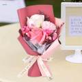 Soap Flower Bouquet Artificial Flower for Engagement Ceremony Anniversary 20cm bean paste paper. 