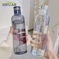 HIFUAR 500/700ml Large Capacity Plastic Bottle With Time Marker Cover For Water Drinks Birthday Gift Transparent Milk Juice Simple Cup. 