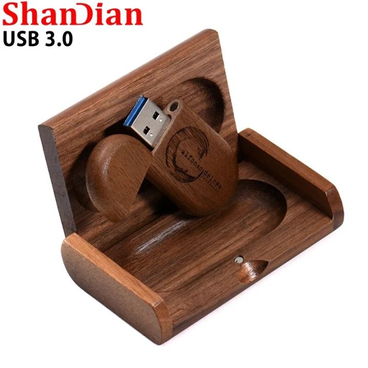 Wedding Gift Box USB 3.0 Flash Drive Free Logo Wooden Pen Drive High Speed Memory Stick 64GB/32GB/16GB/8GB/4GB Real Capacity